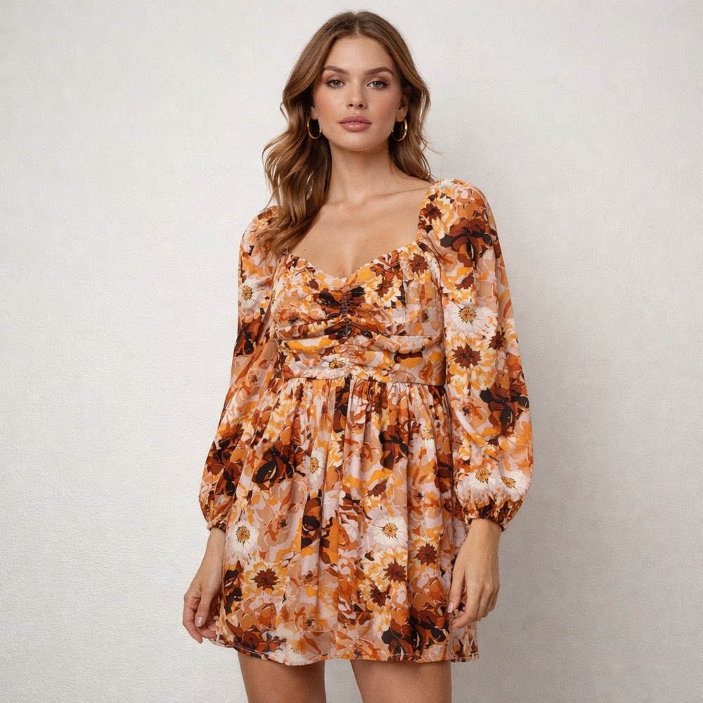 BOG Collective | Floral Smocked Back Mini Dress